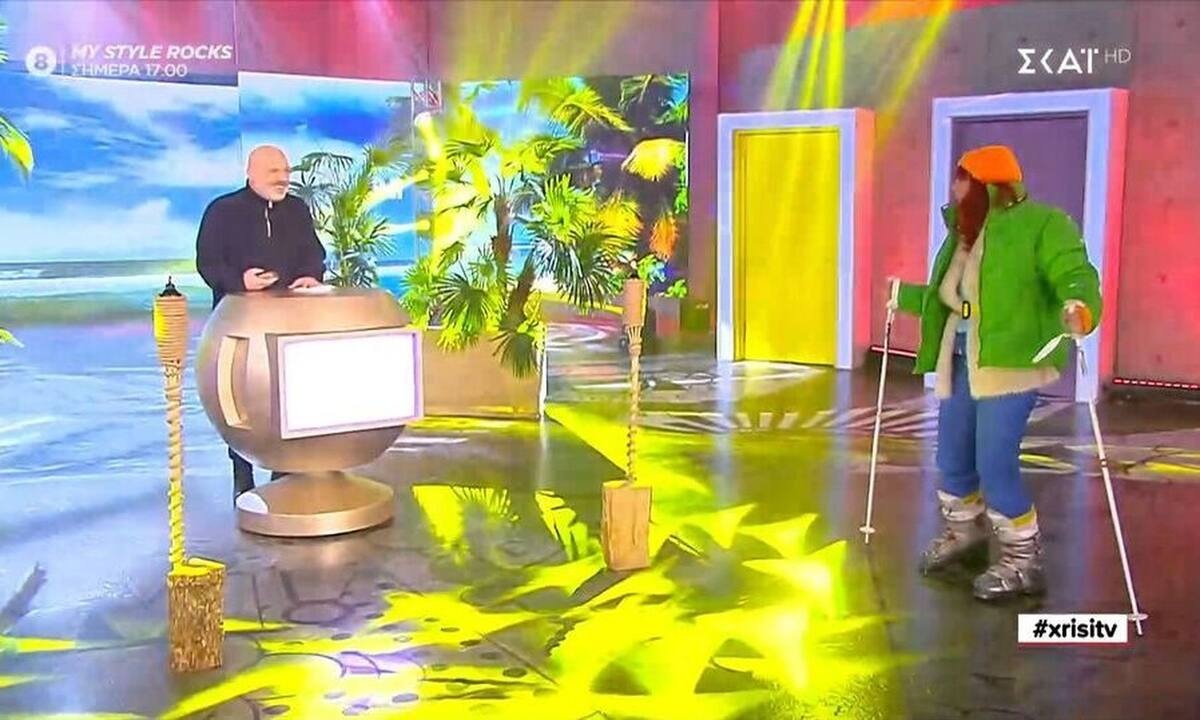 Καλό μεσημεράκι: Τρελό γέλιο! Η Βάνια εισέβαλε στο πλατό με τα πέδιλα του σκι