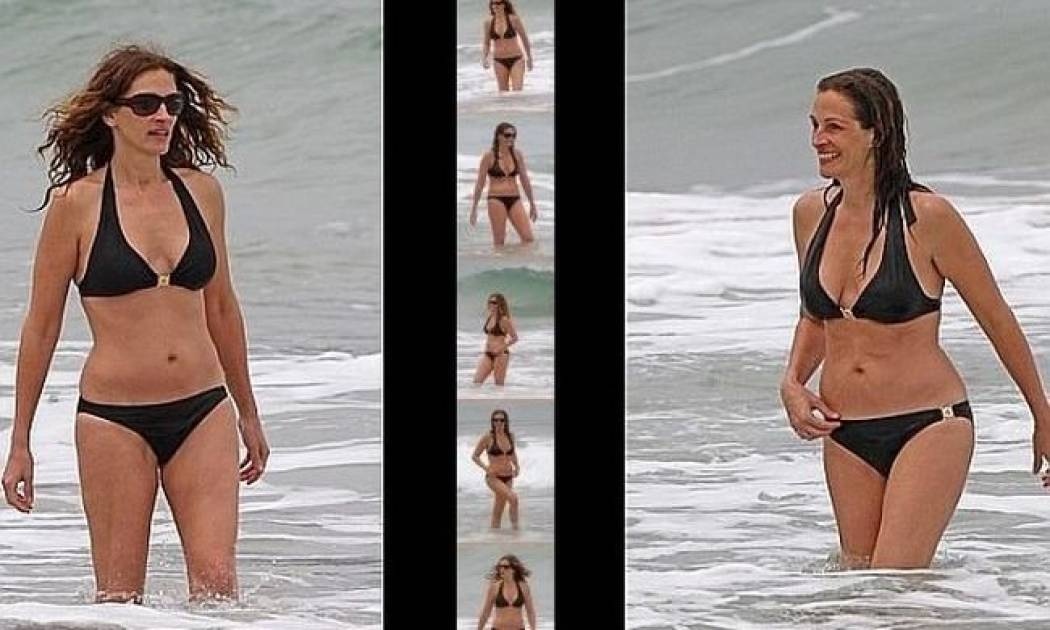 H Tζούλια Ρόμπερτς στην παραλία