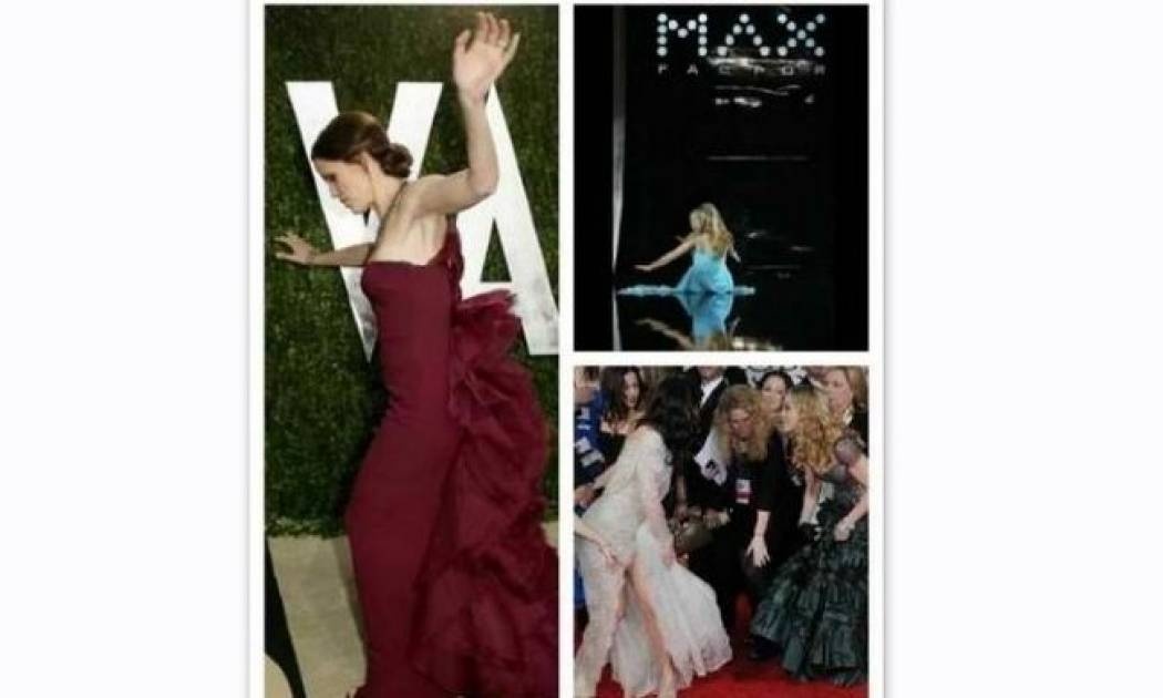 Όχι μόνο η Lawrence: Ποιες άλλες stars έχουν σκοντάψει στο κόκκινο χαλί πατώντας το φόρεμά τους;
