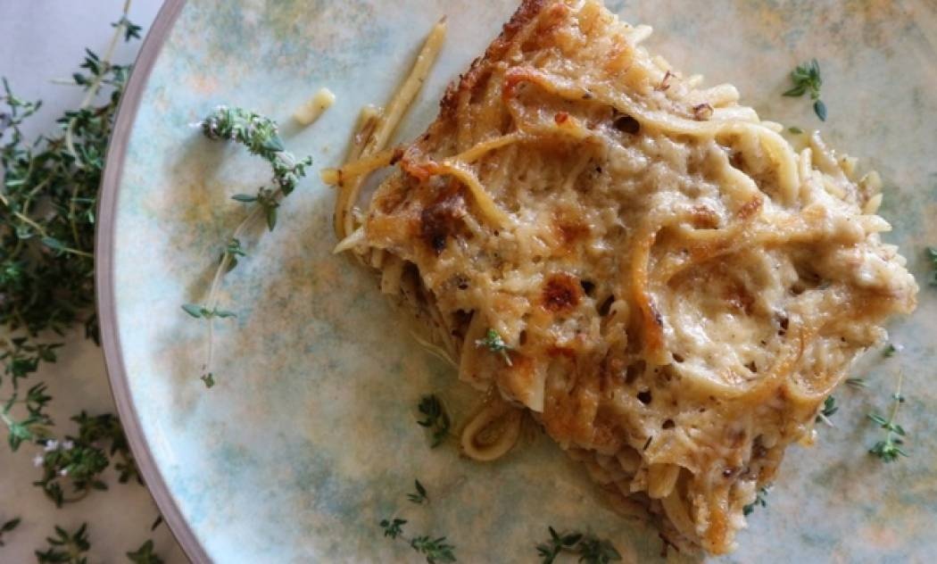 Σουφλέ με λιγκουίνι και αρνί