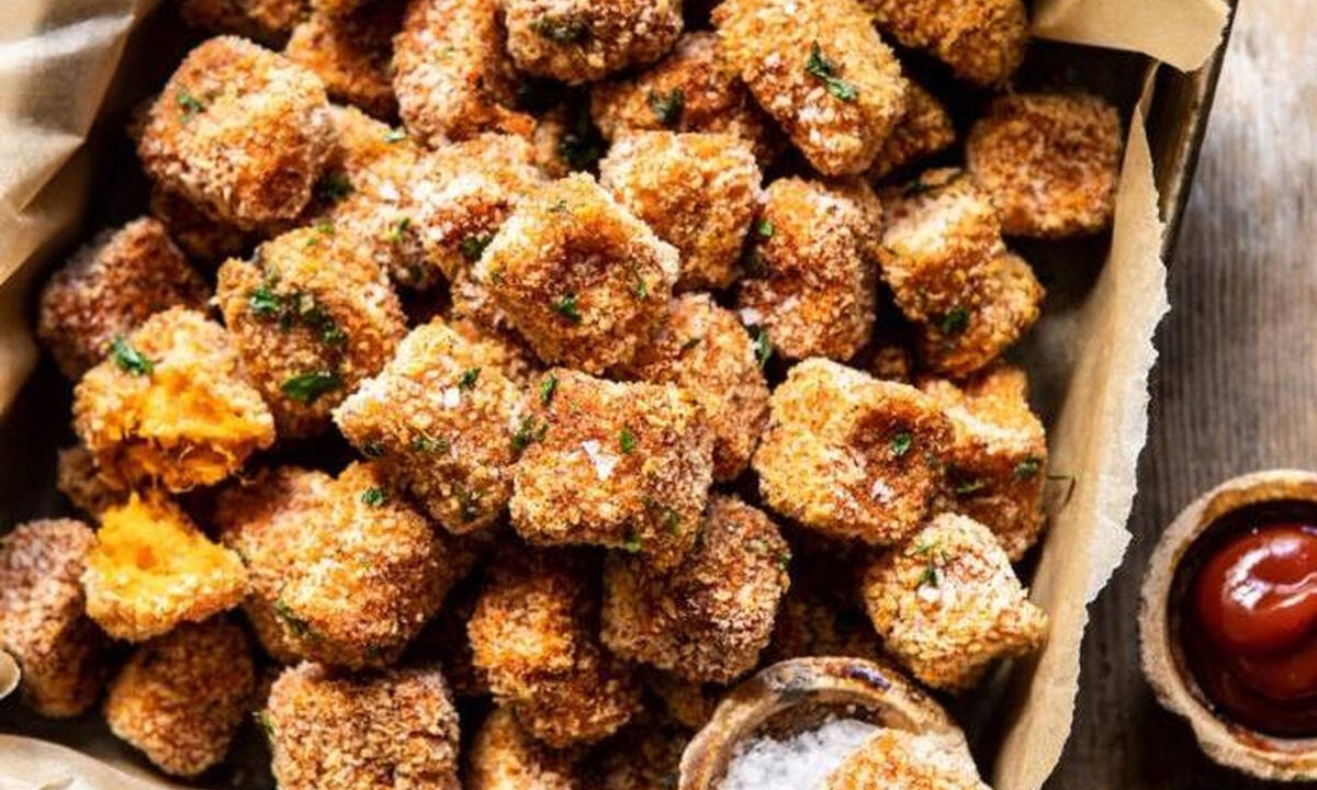 Μπουκίτσες γλυκοπατάτας με παρμεζάνα