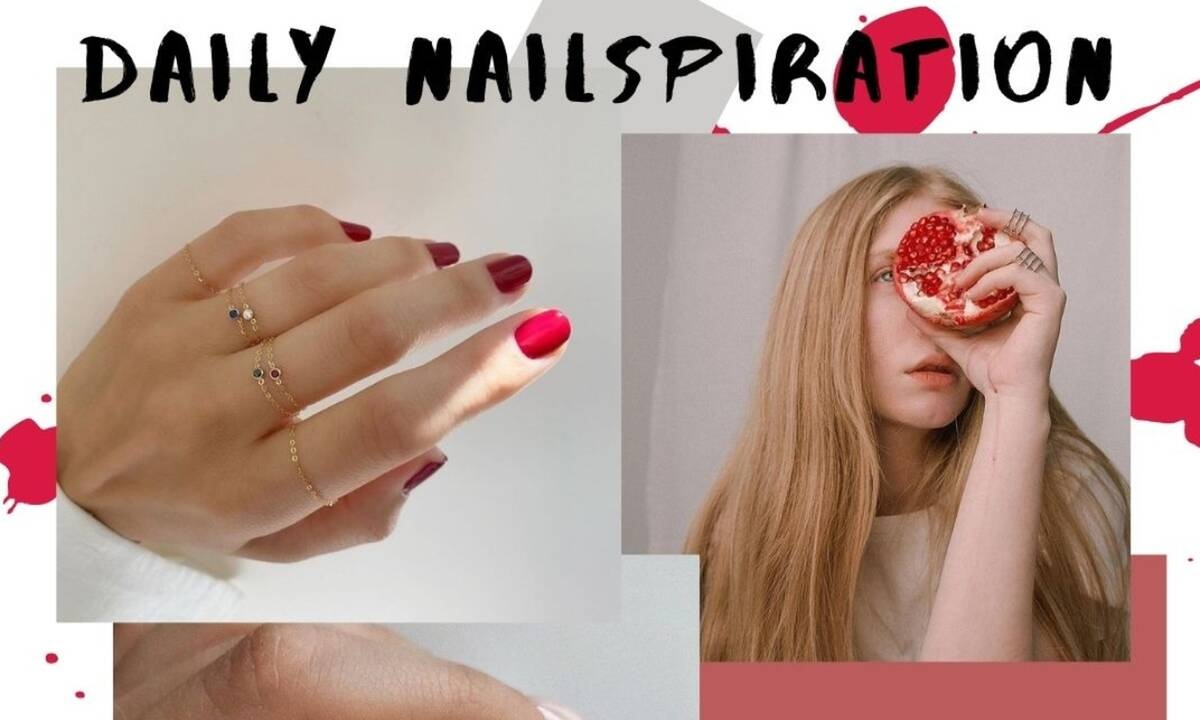 Ιδέες για μανικιούρ: Έχεις παρατηρήσει πόσο ιδιαίτερο κόκκινο χρώμα έχει το ρόδι; 