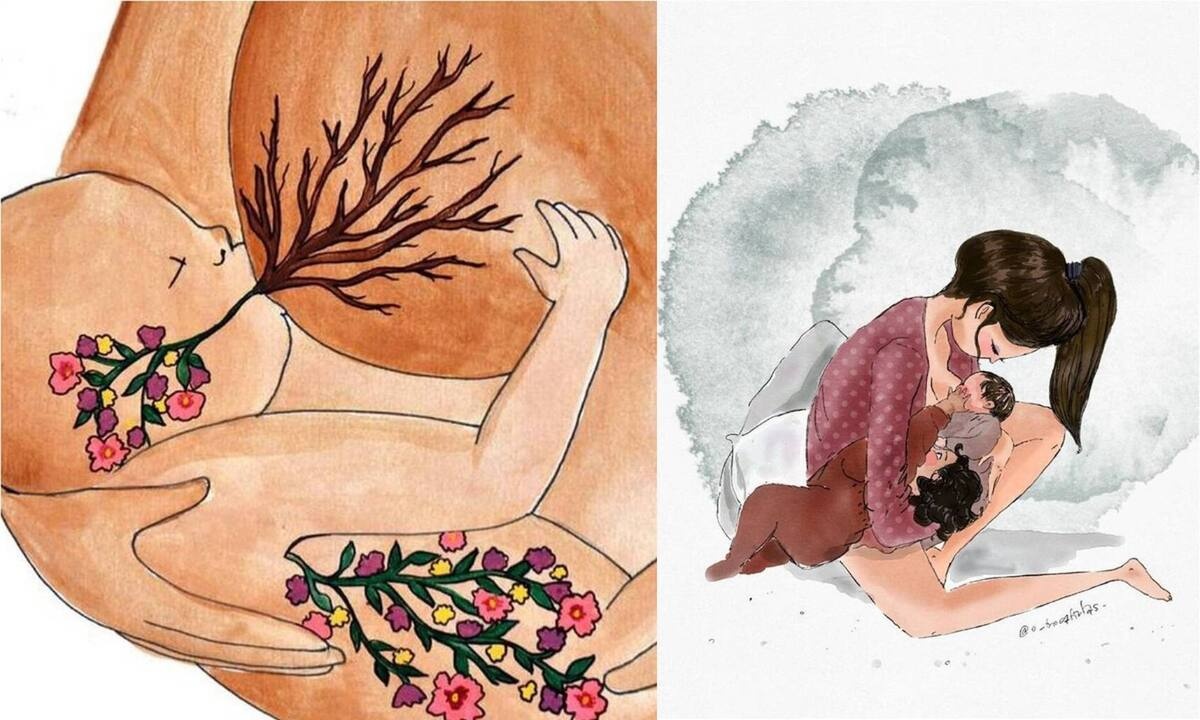 Η ομορφιά του θηλασμού μέσα από σκίτσα τριών μαμάδων (εικόνες)