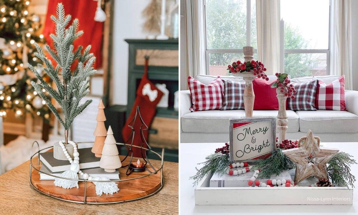 Τραπεζάκι σαλονιού: Τρόποι να το διακοσμήσετε για τα Χριστούγεννα (εικόνες)