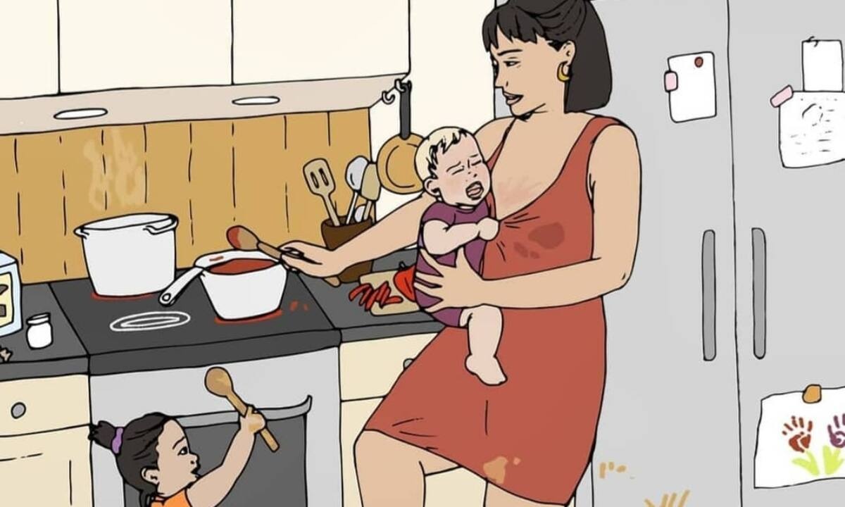 Αυτά τα ρεαλιστικά σκίτσα αποτυπώνουν τις διάφορες πτυχές της μητρότητας