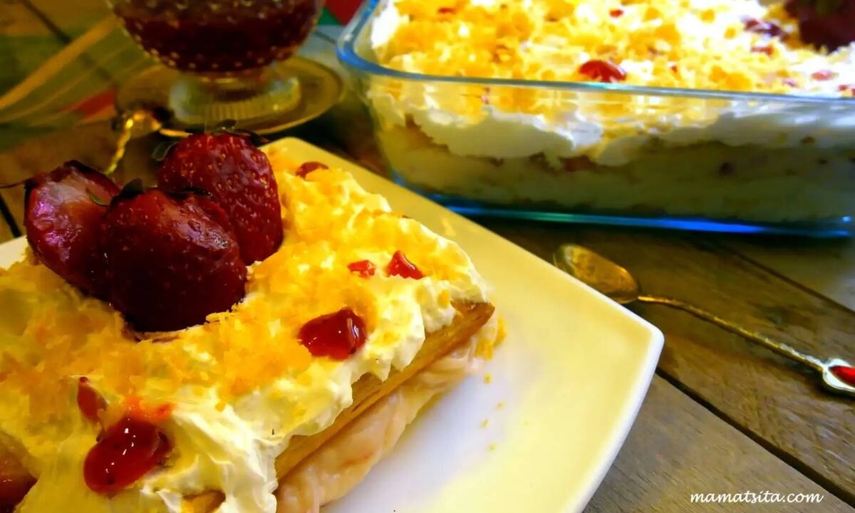 Νηστίσιμο μιλφέιγ με φράουλες - Αφράτο και πολύ νόστιμο