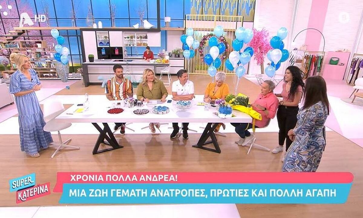 Ανδρέας Μικρούτσικος: Η σύντροφός του και η κόρη της εισέβαλαν στο πλατό με τούρτα