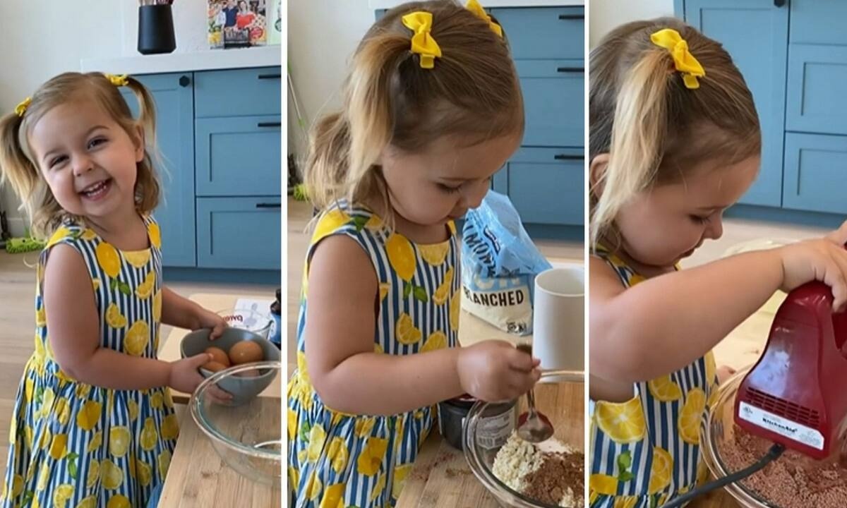 Νήπιο φτιάχνει cupcakes χρησιμοποιώντας μίξερ - Είναι σκέτη γλύκα