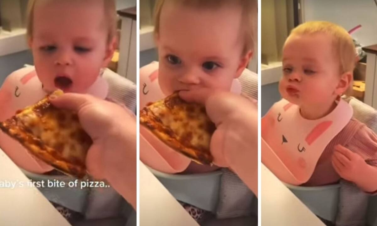 Μωρό δοκιμάζει για πρώτη φορά πίτσα και η αντίδρασή του είναι επική