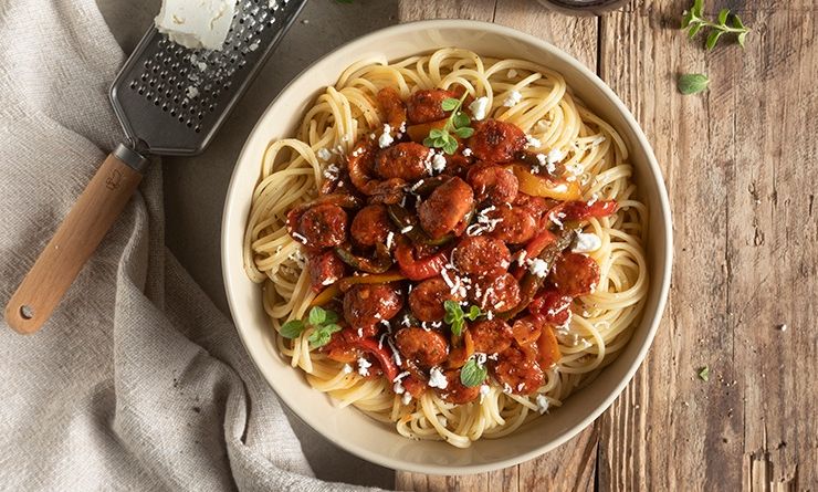 Μακαρονάδα σπεντσοφάι από τον Άκη Πετρετζίκη