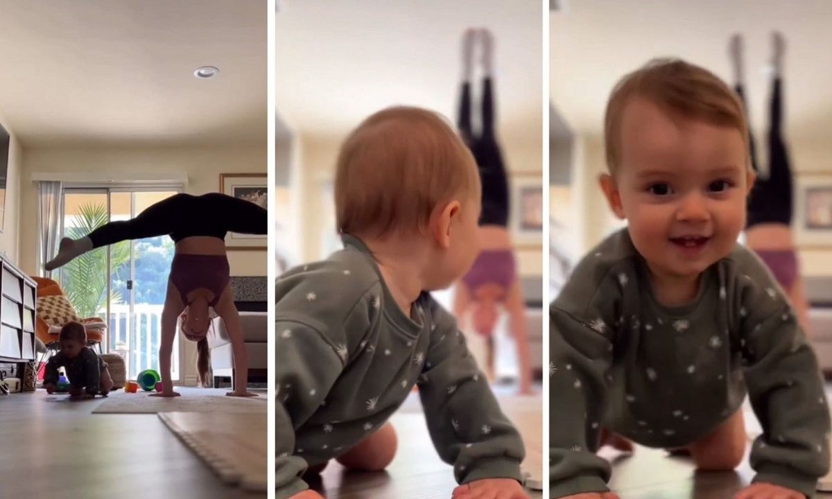 Μωρό κλέβει την παράσταση όσο η μαμά του γυμνάζεται (vid)