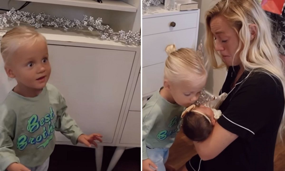 Νήπιο συναντά για 1η φορά τη νεογέννητη αδερφή του και συγκινεί