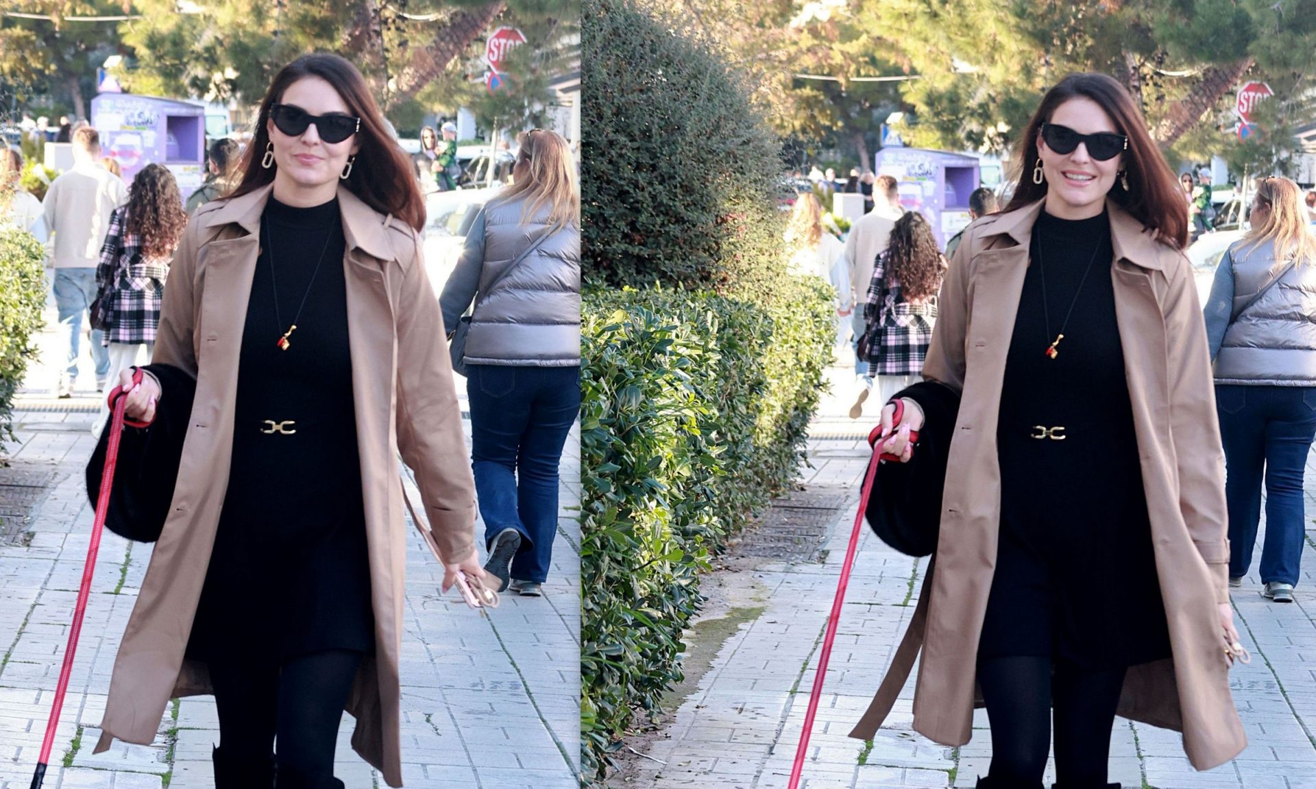 Βρισηίδα Ανδριώτου: Το statement camel παλτό της και το κομψό total black look στη Γλυφάδα!