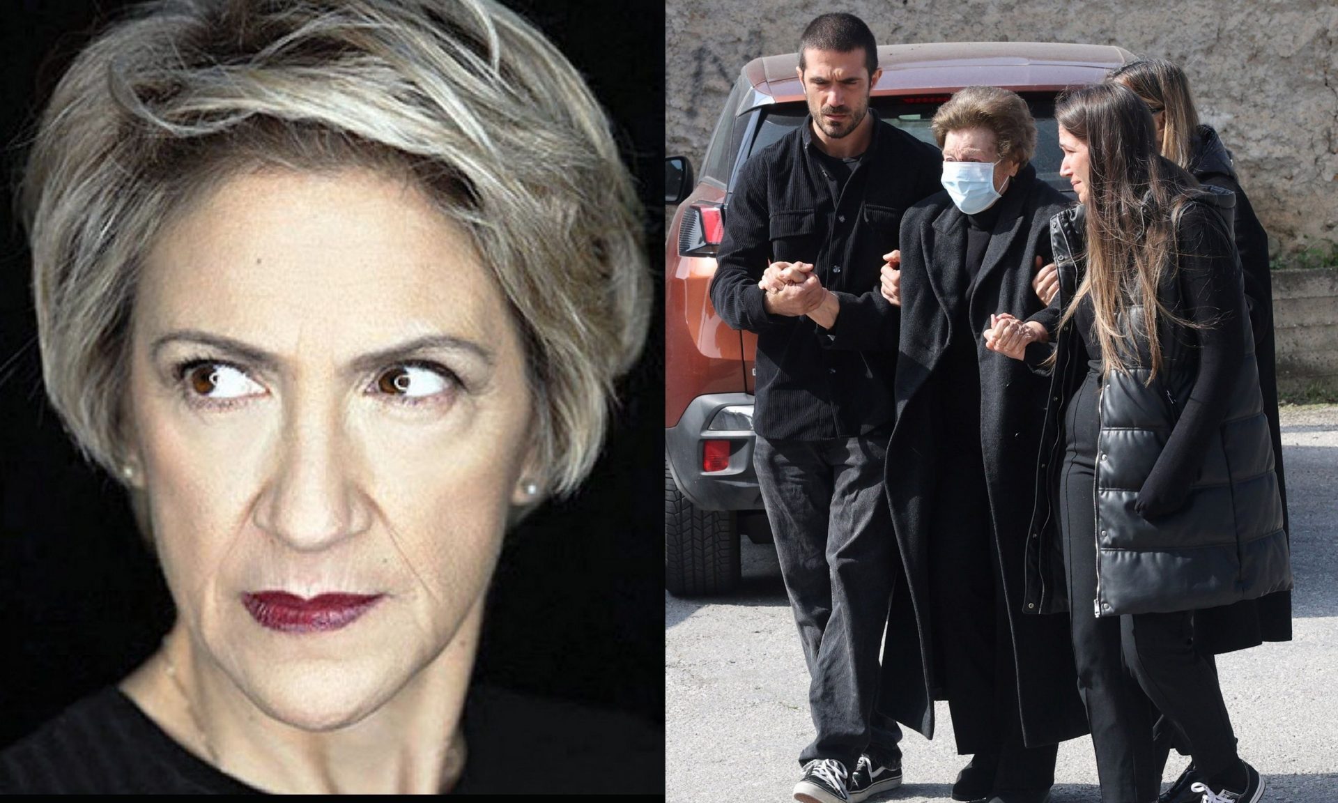 Κηδεία Καίτης Κωνσταντίνου: Υποβασταζόμενη η μητέρα της στο τελευταίο αντίο