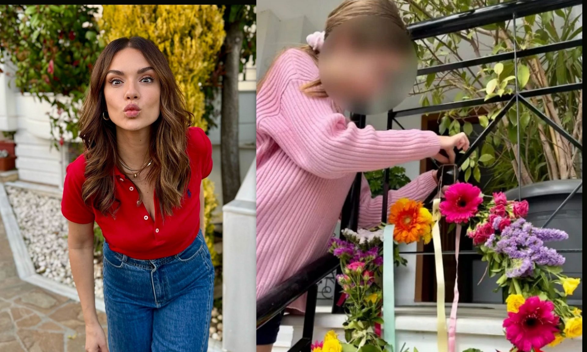 Λασκαράκη: Έφτιαξε ένα εντυπωσιακό μαγιάτικο στεφάνι με την κόρη της Εύα