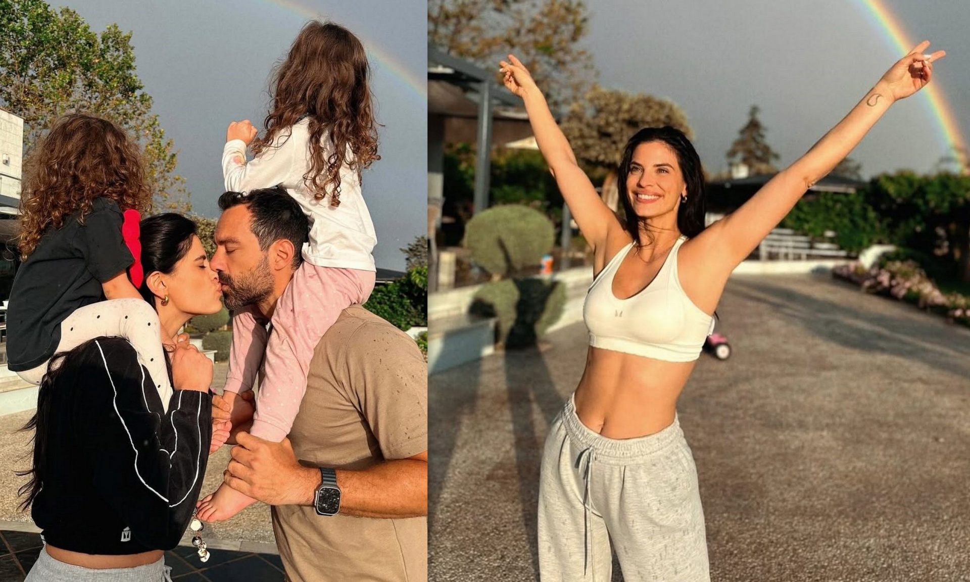 Μπόμπα–Τανιμανίδης: Το φιλί κάτω από το ουράνιο τόξο & η φωτό με τις κόρες τους που θυμίζει παραμύθι