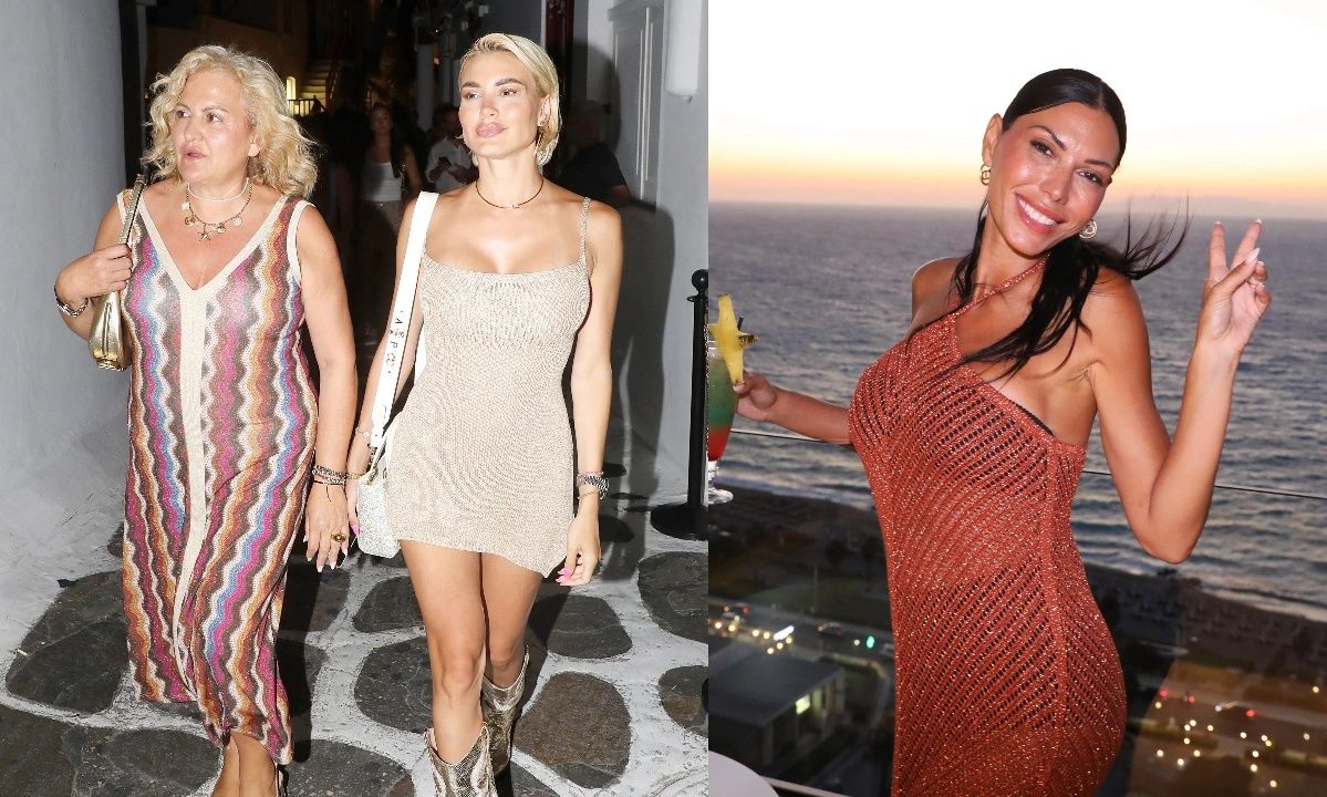 Η Παναγιώταρου με την εντυπωσιακή μαμά της στη Μύκονο και η Σρόιτερ με πλεκτό φόρεμα στη Ρόδο