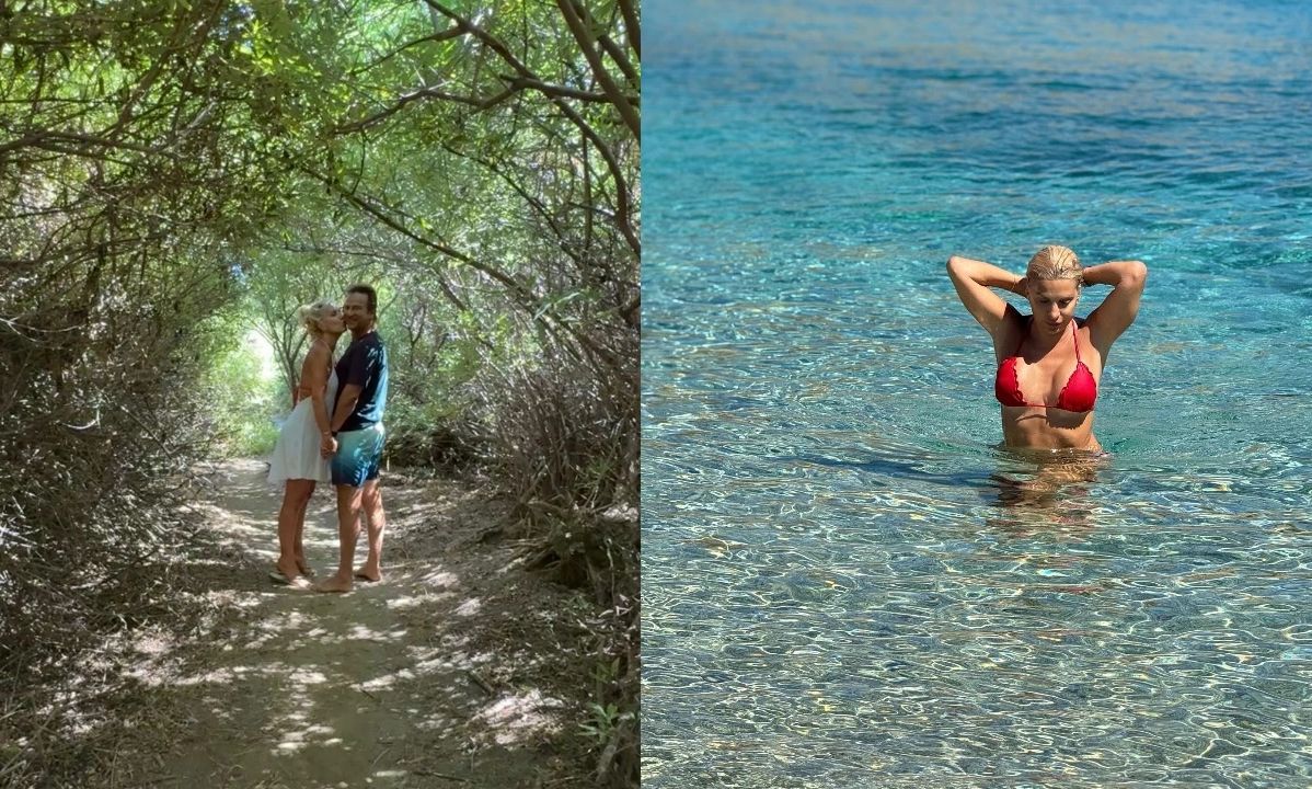 Ελένη Μενεγάκη: Το κόκκινο μπικίνι, τα φιλιά με τον Μάκη και η πολυτελής πισίνα τους