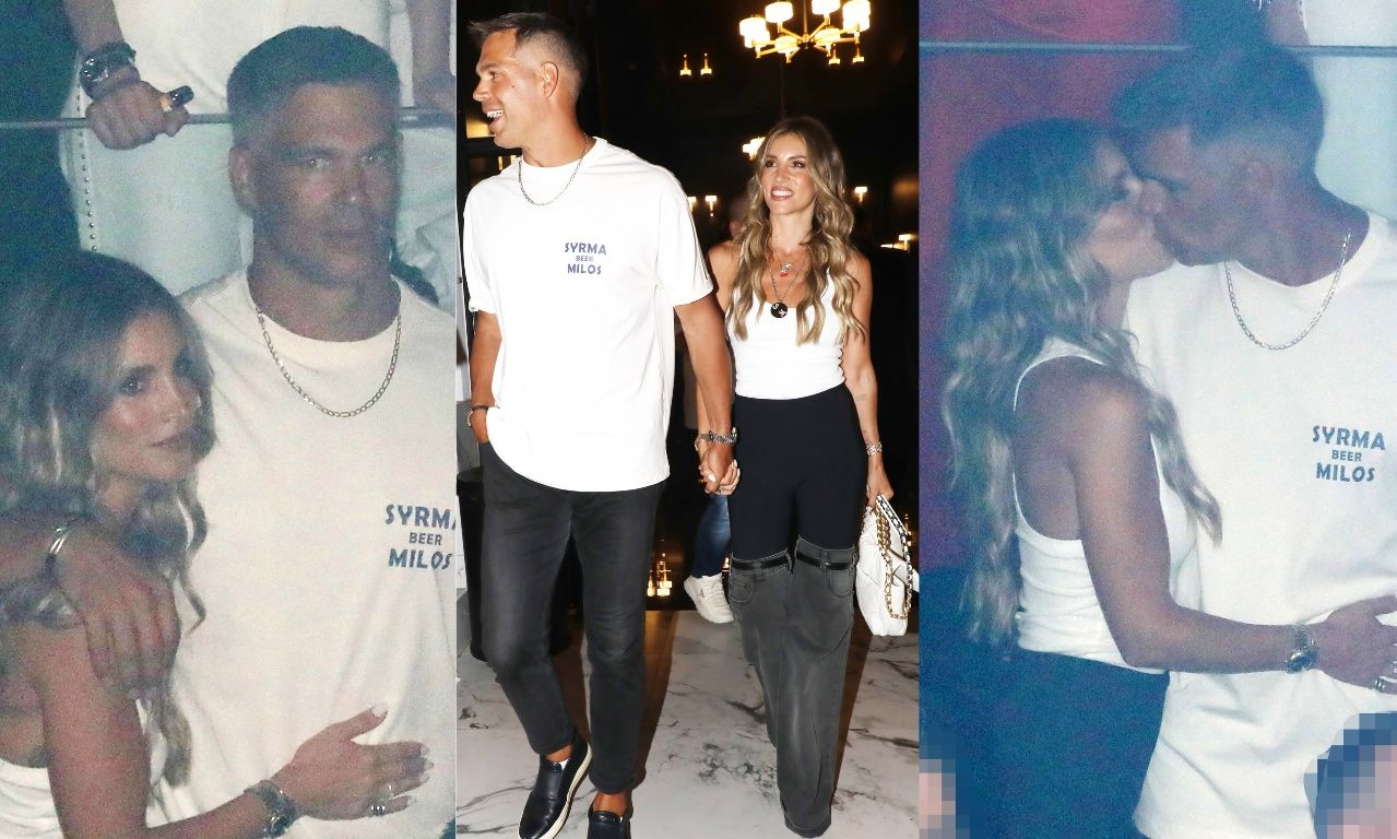 Οικονομάκου - Τσερέλα: Τα καυτά φιλιά σε βραδινή τους έξοδο & το ιδιαίτερο παντελόνι της ηθοποιού