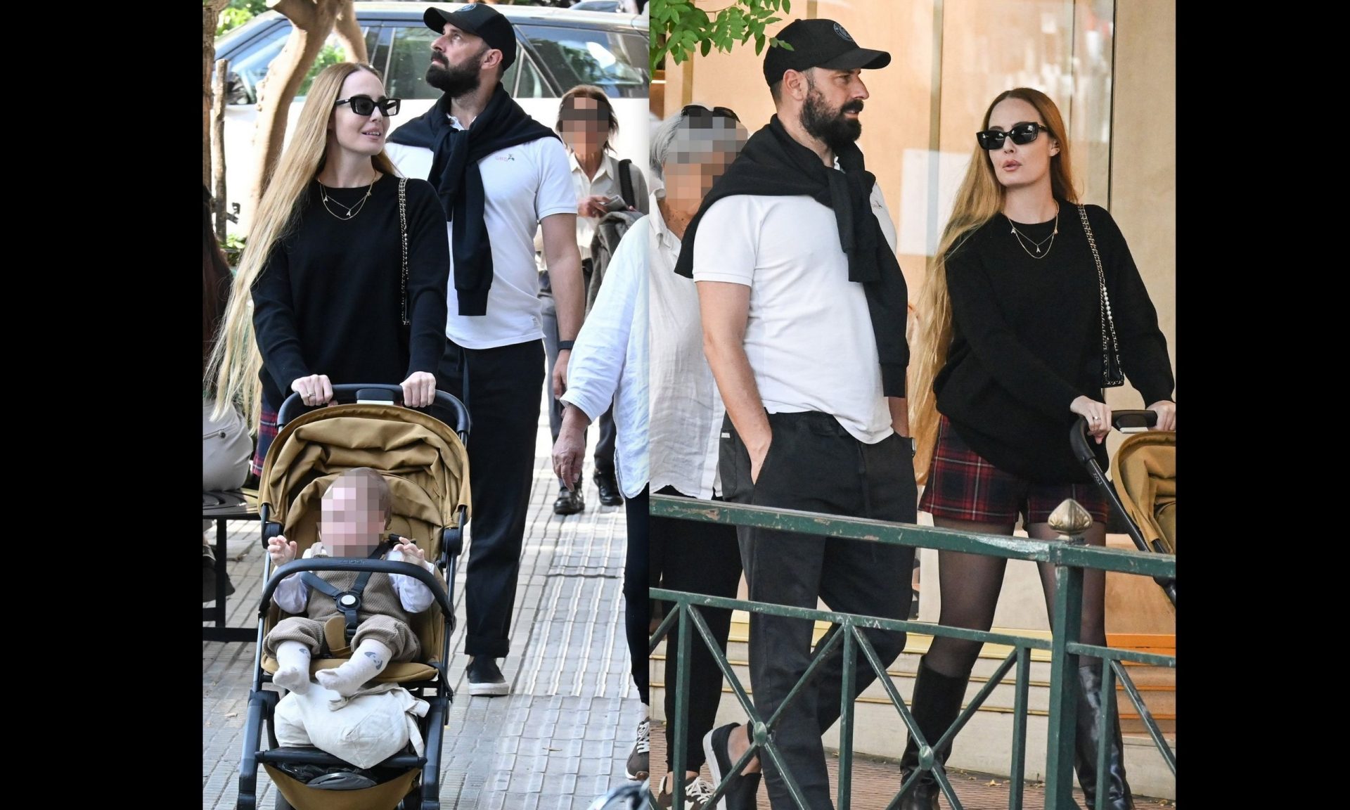 Καλλιμούκου – Παραδείσης: Βόλτα στο Κολωνάκι με τον γιο τους