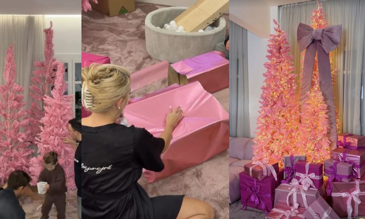 Όλα ροζ φέτος τα Χριστούγεννα στο σπίτι της Τούνη-Τα 3 δέντρα, τα δώρα και ο εντυπωσιακός στολισμός