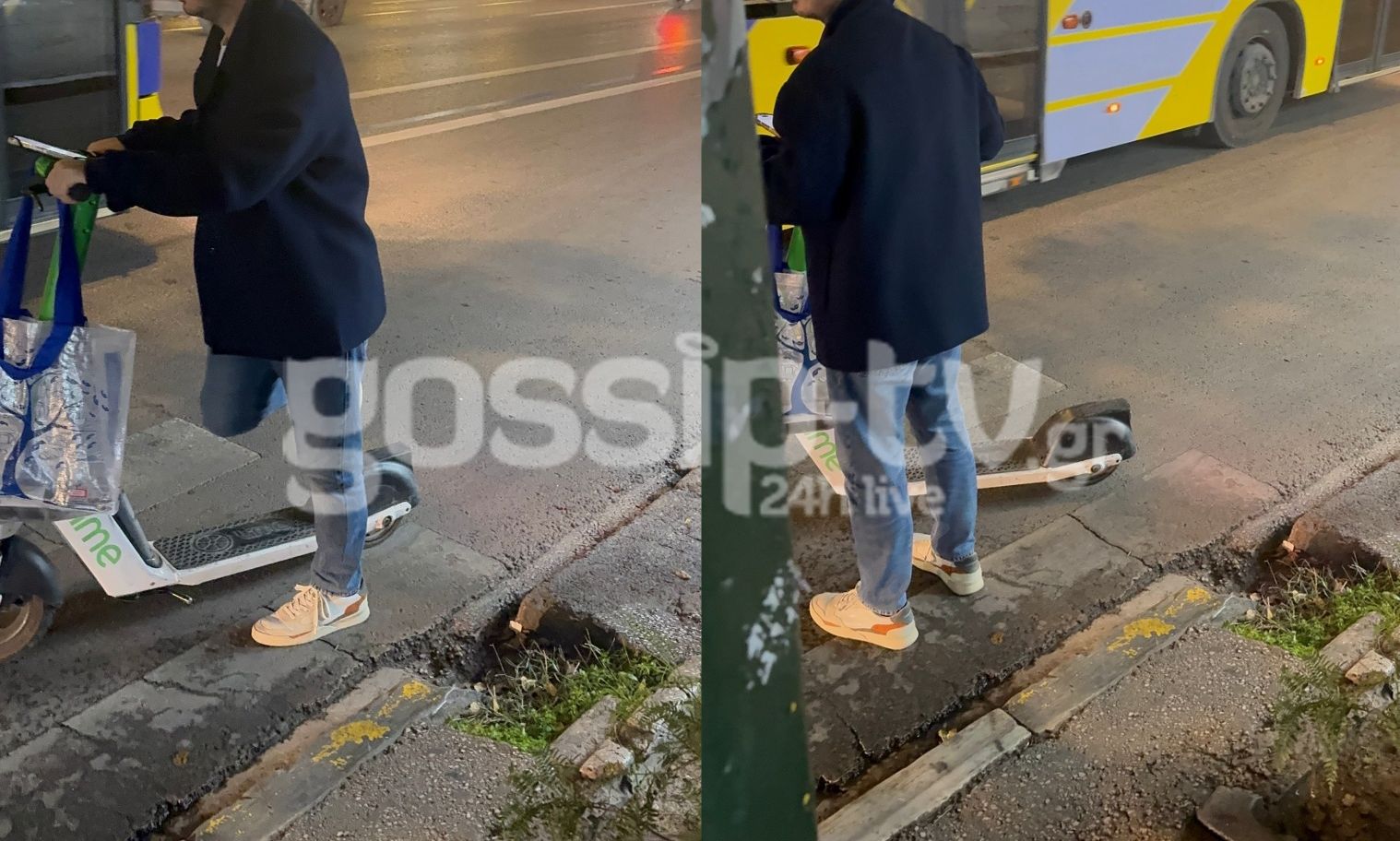 Αποκλειστικό υλικό: Πασίγνωστος τραγουδιστής με ηλεκτρικό πατίνι στην πλατεία Συντάγματος