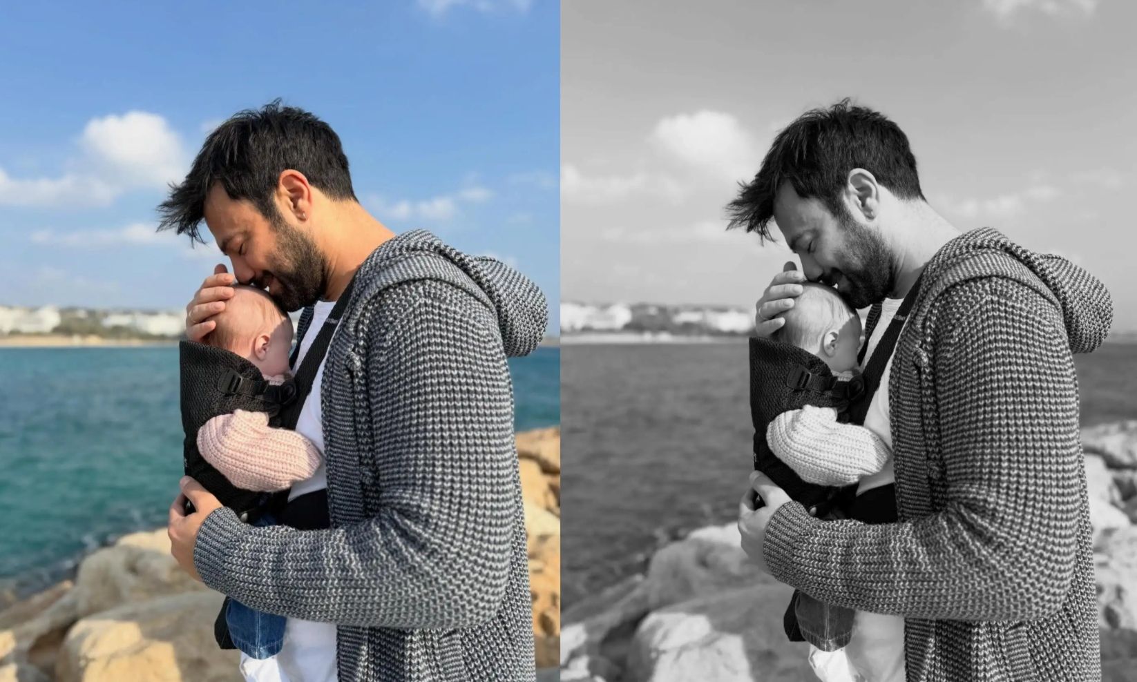 Αντρέας Γεωργίου: Η νέα εξόρμηση στην παραλία αγκαλιά με την 4 μηνών κόρη του