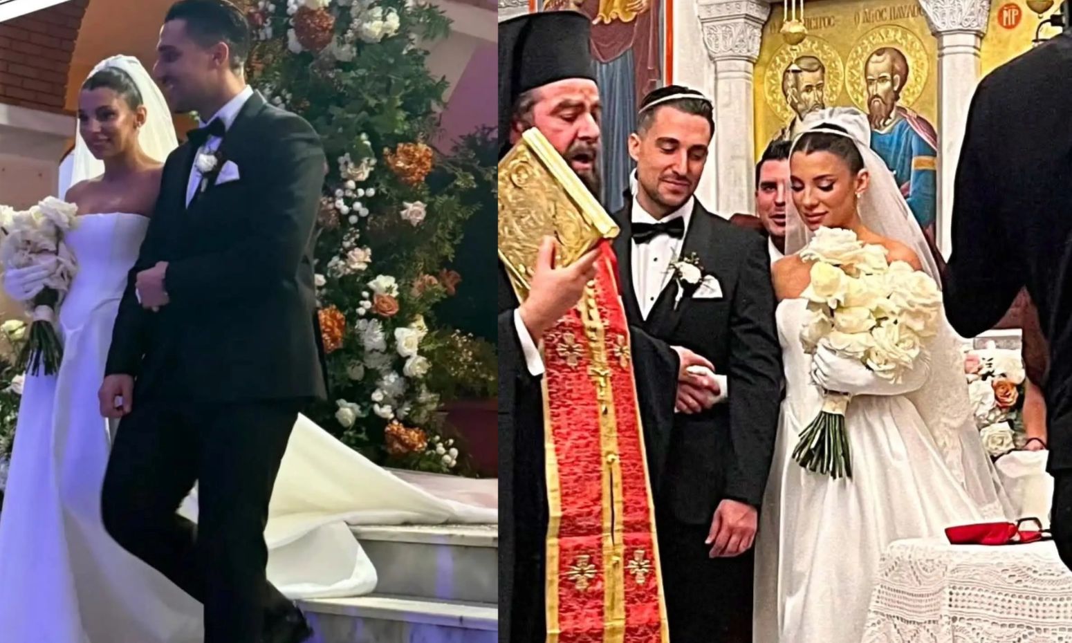 Παντρεύτηκαν Σάκης Κατσούλης και Μαριαλένα Ρουμελιώτη - Τα πρώτα καρέ από την τελετή