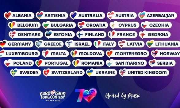 Eurovision 2026: Όσα πρέπει να γνωρίζουμε για τη διοργάνωση στη Βιέννη - Ακούστε και τα 35 τραγούδια