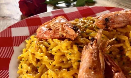 Ριζότο με γαρίδες και σαφράν