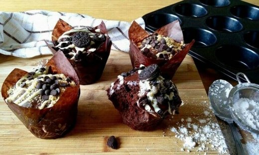 Muffins διπλής σοκολάτας