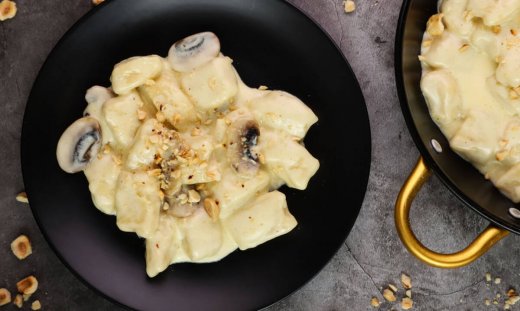 Νιόκι σε σάλτσα παρμεζάνας με μανιτάρια και φουντούκια από τον Γιώργο Τσούλη 