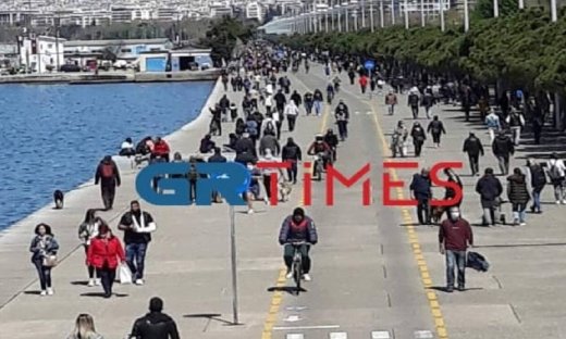 Lockdown: Κοσμοσυρροή στην παραλία της Θεσσαλονίκης