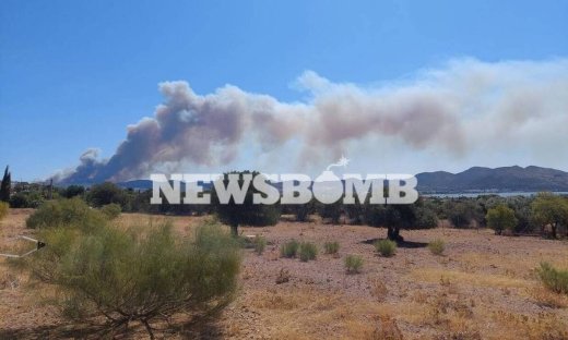 Φωτιά στην Κερατέα: Εκκενώνεται ο οικισμός Μαρκάτι – Μήνυμα από το 112