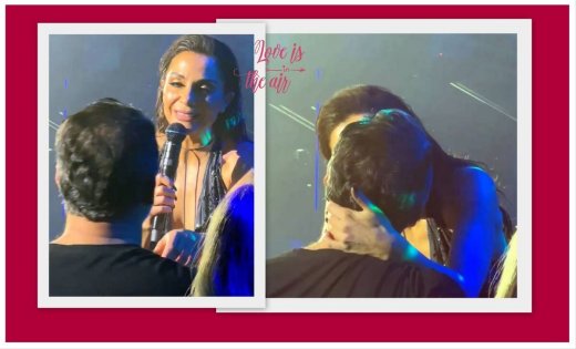 Βανδή-Μπισμπίκης: Το καυτό φιλί την ώρα που του τραγουδάει «Δεν αντέχει η καρδιά μου τέτοιον έρωτα»