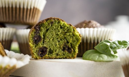 Muffins με μπανάνα και σπανάκι