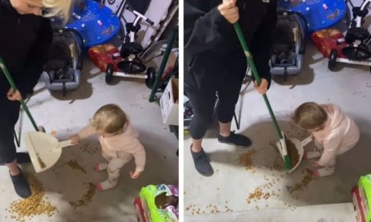 Πιτσιρίκα προσπαθεί (αλλά δεν τα καταφέρνει) να σκουπίσει