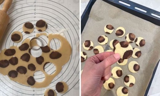 Μπισκότα λεοπάρ ανάμεικτα με κακάο και βανίλια