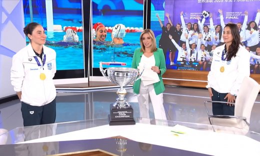 Από το αεροδρόμιο στο στούντιο της ΕΡΤ τα «χρυσά» κορίτσια της Εθνικής Ομάδας Πόλο