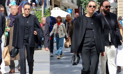 Μάθημα στυλ από την Καγιά στο κέντρο της Αθήνας: Τo total black σύνολο με το οποίο εντυπωσίασε!
