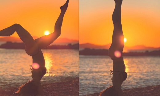 Η Ντορέττα Παπαδημητρίου κάνει κατακόρυφο την ώρα που δύει ο ήλιος και… απογειώνει τη στιγμή!