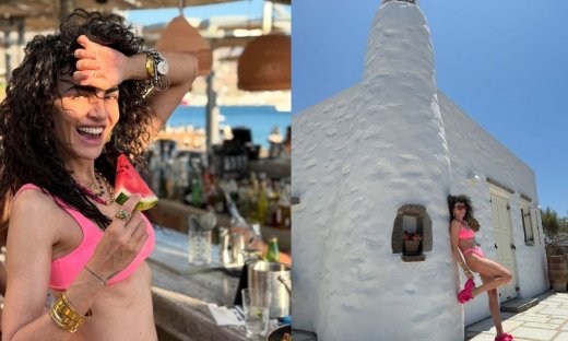 Ροζ μπικίνι, καρπούζι και κρασί - Η Μαρία Σολωμού ξέρει να περνά καλά στις διακοπές της