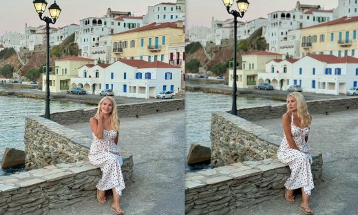 Ελένη Μενεγάκη: Ποζάρει στην Άνδρο σα να βγήκε από καρτ ποστάλ – Ρομαντική, αέρινη & χωρίς φίλτρα!