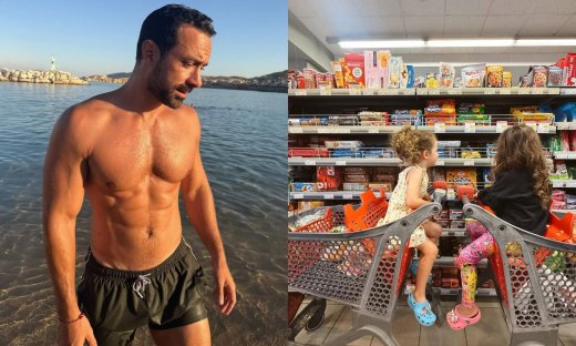 Σάκης Τανιμανίδης: Βουτιές, παιχνίδια και αγκαλιές – Αξέχαστες στιγμές με τις δίδυμες στην Πάρο!