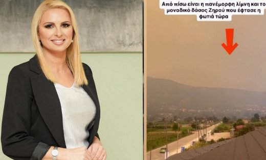 Σοκαρισμένη η Μάγδα Τσέγκου: Η εικόνα από το χωριό που γεννήθηκα στην Πρέβεζα και έφθασε η φωτιά