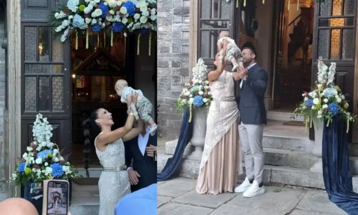 Ανθή Βούλγαρη – Κώστας Κωνσταντινίδης: Βάφτισαν τον γιο τους στο Πήλιο