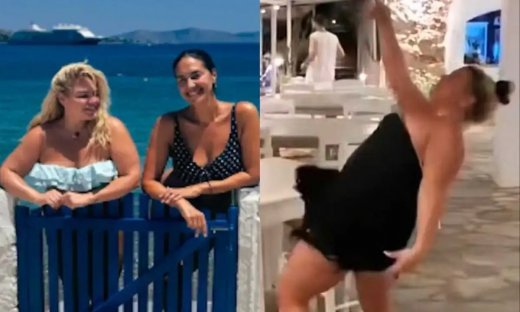 Δανάη Μπάρκα: Χόρεψε ξέφρενα μαζί με τη Νόνη Δούνια σε ταβέρνα στη Σύρο