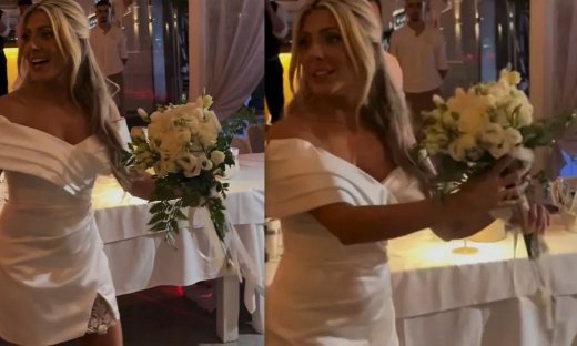 Λεάννα Μάρκογλου: Η στιγμή που πετά την ανθοδέσμη στον γάμο της με τον Πάνο Καλίδη!