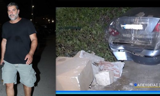 Βασίλης Μπισμπίκης: Τα πλάνα από το σημείο που έπεσε πάνω στα οχήματα στη Φιλοθέη