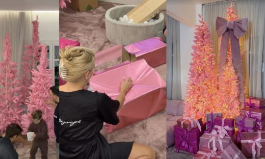 Όλα ροζ φέτος τα Χριστούγεννα στο σπίτι της Τούνη-Τα 3 δέντρα, τα δώρα και ο εντυπωσιακός στολισμός